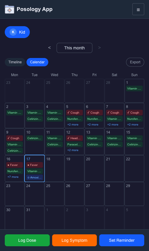 Calendar view